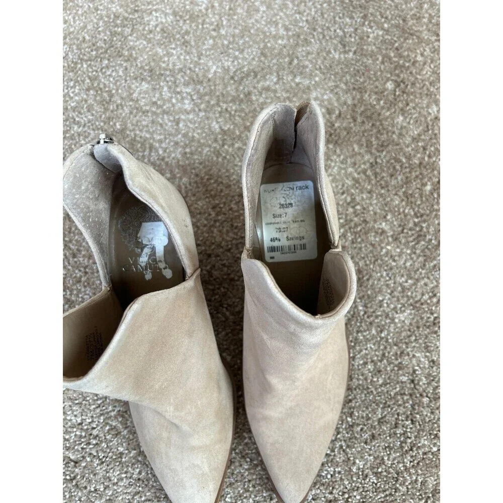 Vince Camuto Gidgeta Bootie suede ankle boots light tan western pointed toe SZ 7